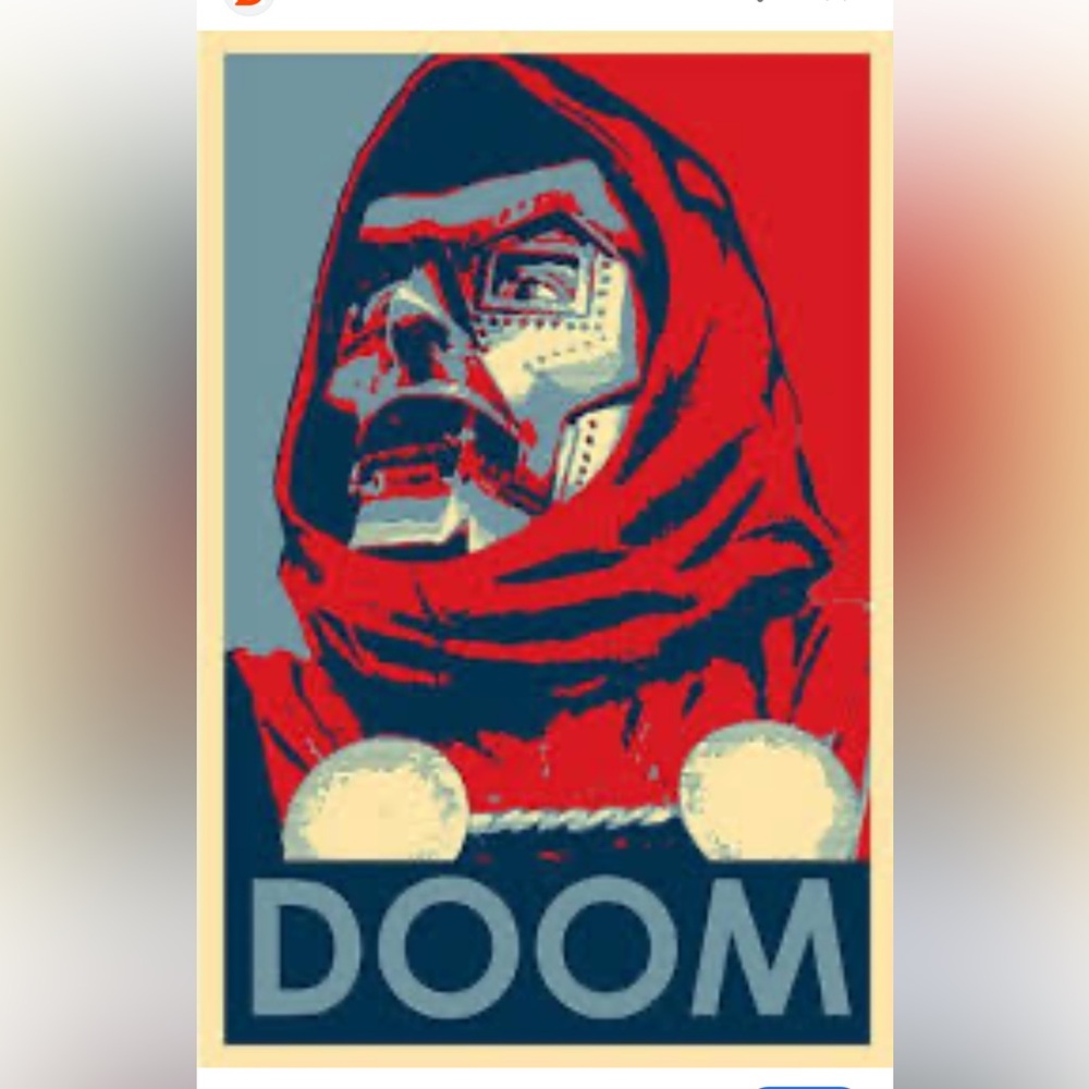 NWOT Fantastic Four Doctor Doom Poster Canvas Print Wall Decor 12” x 18”